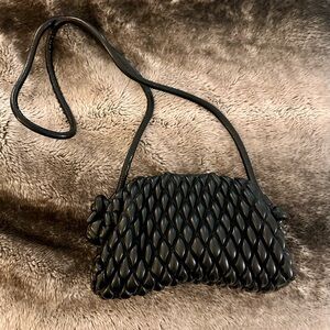 Elegant Black Woven Shoulder Bag